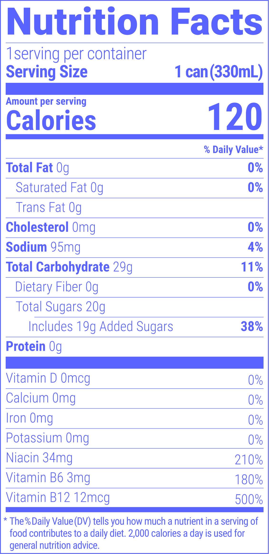 Blue Razz Ice Nutrition